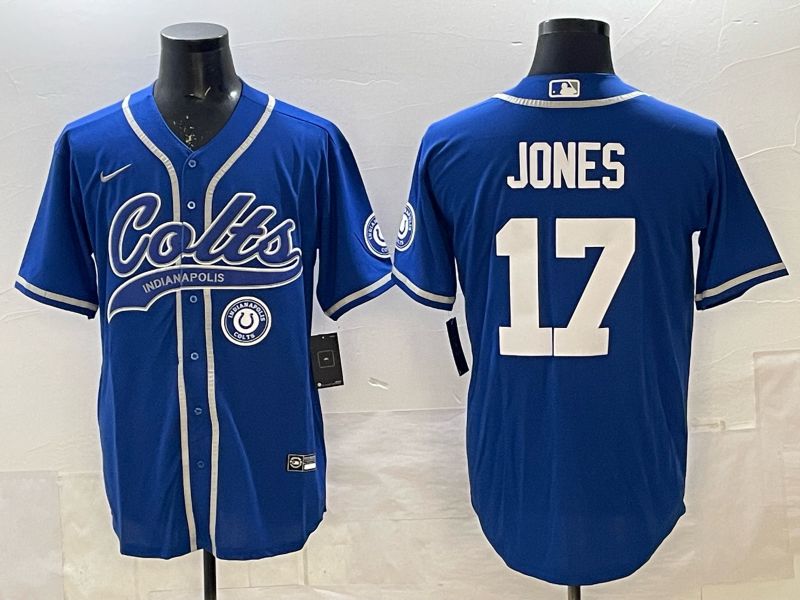 Men 2025 Indianapolis Colts #17 Jones blue Joint Name Nike Limited NFL Jersey 006